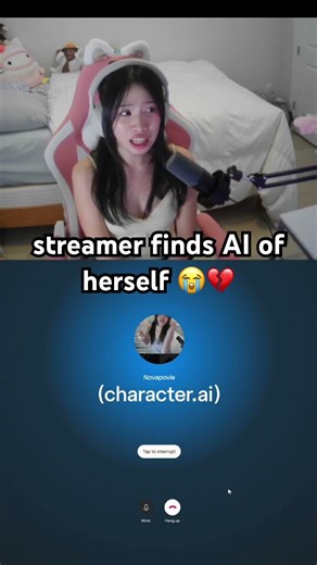 streamer finds AI of herself 😭💔 (Twitch-NovaPovie) #twitchclips #viral #funny #fyp #shorts