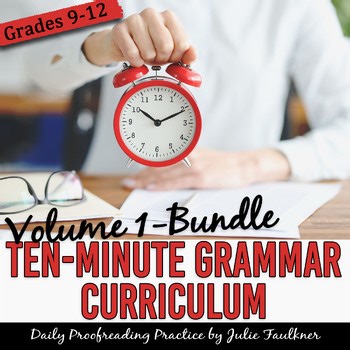 Ten-Minute Grammar Curriculum/Course, High School Vol.1 Starters/Worksheets/Quiz