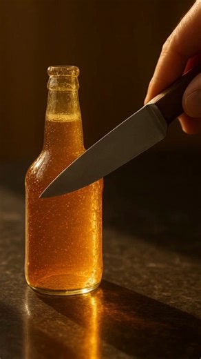 ✨ Satisfying Knife vs Jelly Beer Bottle 🍯 | ASMR Cutting in Golden Light | #Shorts.