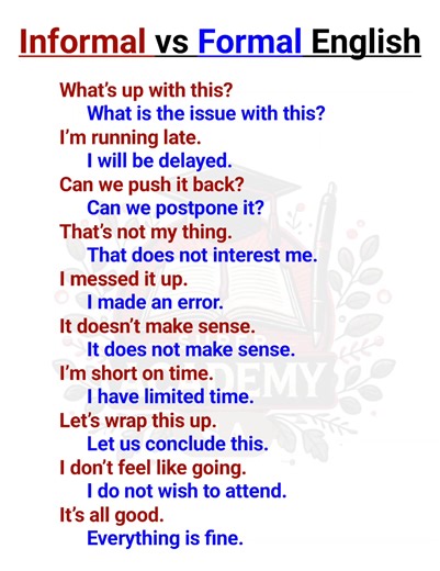 Informal vs Formal English Sentences #English #reading #learnenglish #informalenglish #formalenglish | Super Academy