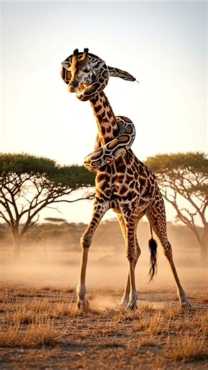 Giraffe neck is strangle by Big ball python.#jimcorbettwildlifeandnatureview #wildanimals #giraffe