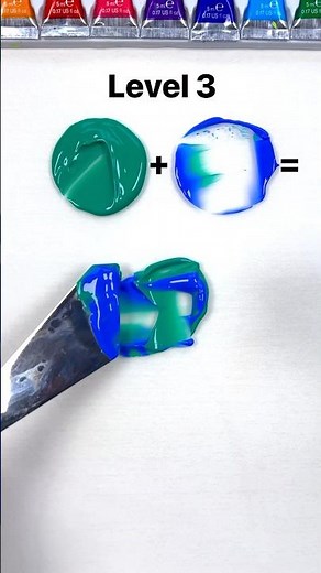 Guess the mixed colors (increasing difficulty) (part 2) #colormixing #paintmixing #satisfying