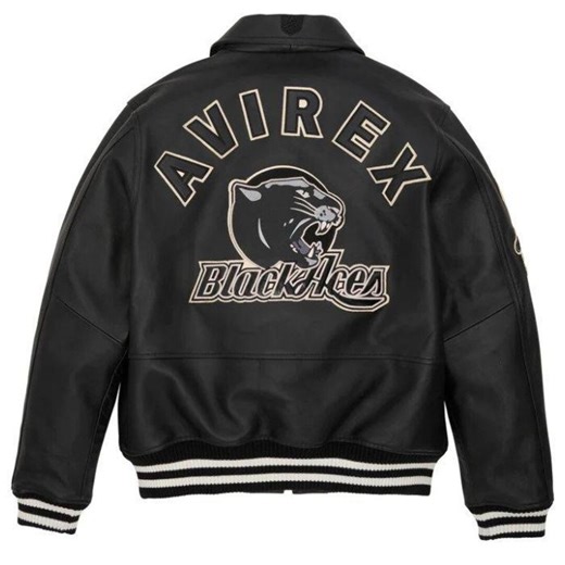 AVIREX A-2 Black Aces Leather Jacket | Classic Military Bomber Flight Jacket | Men’s Aviator Coat - Etsy