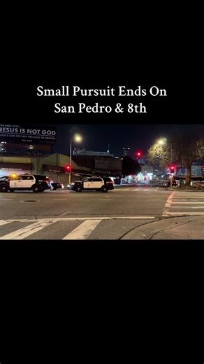 A small pursuit started near 3rd Street and Wall Street after LAPD received a report of a man allegedly abusing his significant other and dragging them down the street. Officers responded quickly, and the pursuit continued through the area before ending at San Pedro Street and 8th Street, where the suspect was arrested.#fyp #news #pursuit #police #viral