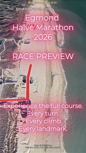 goandrace on Instagram: "✈️ Fly over the 3D race course of the PWN Egmond Halve Marathon 2026! Watch the full 21.1 km course animation in Egmond on our YouTube channel (link in bio!). Get ready to experience the race like never before! 🔥 🍺 Do you like our work? Support the Go&Race project by buying us a beer: https://ko-fi.com/goandrace #egmond #pwnegmondhalvemarathon #running #race #coursemap #marathon #halfmarathon #athletics #3danimation #goandrace @egmondhalvemarathon"