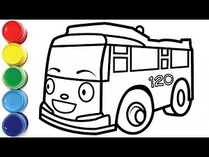 Coloring Tayo the Little Bus | drawing for toddlers and painting for baby