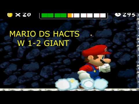 New Super Mario DS world 1-2 giant - hacts - Walkthrough - desmume emulater