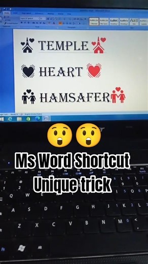 Ms Word Shortcut Key Unique trick #short #youtube #trending #computer