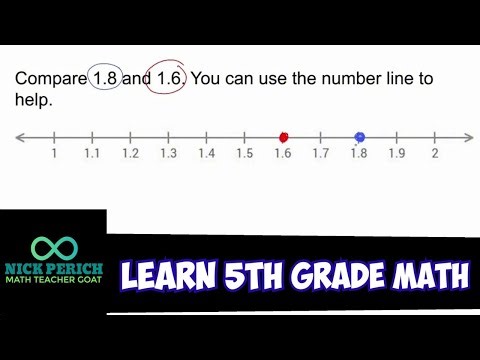 Learn 5th Grade Math - Compare 1.8 and 1.6 Using a Number Line (Inequalities)
