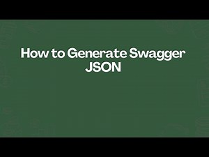 How to Generate Swagger JSON