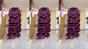 VIPbeauty 13x4 Full Frontal Wigs Human Hair 12A HD Burgundy Wigs Human Hair Bleached-Knots Body Wave Lace Front Wigs Human Hair Pre Plucked 180% Density Highlight Virgin Hair Wigs 32 Inch