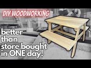 Beginner's woodworking - easy DIY kids picnic table - with detailed instructions!