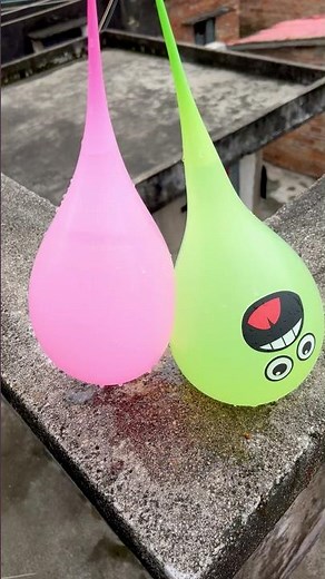 Experiment: Will a water balloon explode when it rolls down from a tall building? 💥🎈 #balloon