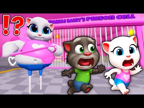 Talking Tom plays: ANGELA BARRY'S PRISON RUN (Obby) Roblox - My Talking Tom and Friends #talkingtom
