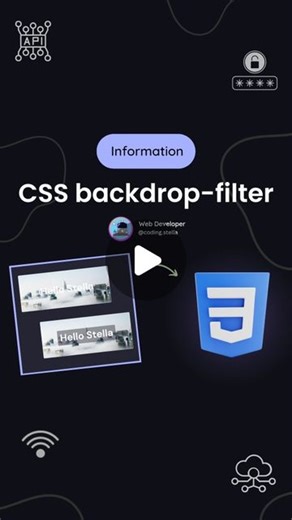 Stella • Coding • HTML • CSS • JAVASCRIPT on Instagram: "CSS backdrop-filter 😁 `backdrop-filter` applies effects like blur or color shifting to the background behind an element, useful for creating frosted glass effects. 🤯 👉 CSS `backdrop-filter` allows you to add effects like blur or color shift to the background behind an element, creating effects like frosted glass or blur backgrounds. It's like applying a filter to what's behind the element rather than the element itself. 🧑‍💻 Basic Synt