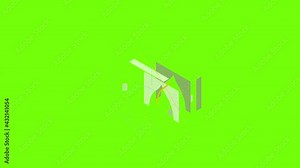 Arch history icon animation cartoon object on green screen background