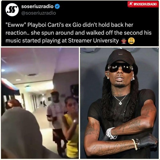 THE SECOND PLAYBOI CARTI'S MUSIC CAME ON - HIS EX GIO TURNED AND WALKED AWAY!