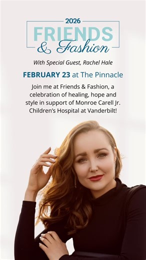 Rachel Hale on Instagram: "Friends & Fashion is more than a runway moment 🤍It’s a celebration of healing, hope, and style—bringing our community together in support of Monroe Carell Jr. Children’s Hospital at Vanderbilt. As Nashville evolves, so does this cherished tradition, embracing a bold new vision while honoring its powerful legacy. Honored to walk in an event that closes out @friendsofch Month and kicks off spring fashion with real purpose. Grab your ticket at the link in my bio! 👠🫶 #H