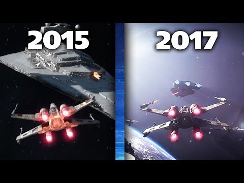 Star Wars Battlefront 1 (2015) vs Battlefront 2 (2017) Graphics Comparison of Space Battles!