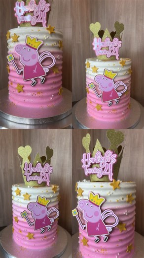 Custom Cakes and Treats☺️ on Instagram: "Peppa Pig 🤩👑⭐️ @kp_beautifulcreations for crown cake topper and peppa ☺️ #smallbusiness #sweetswlys #philly #phillycakelady #phillycakedecorator #fyp #phillybaker #phillycakes #phillycakeartist"