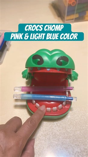 CROCODILE 🐊 DENTIST CHOMP PINK & LIGHT BLUE COLOR 🖊️ #funnygames #asmrsounds #trending #viral