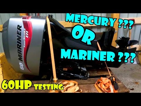 TESTING OF MERCYRY MARINER 60 HP 4 STROKE FUEL INJECTION OUTBOARD MOTOR STARTUP AND RUN LONG