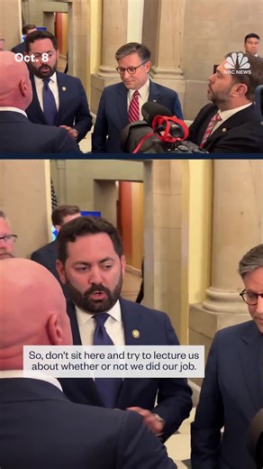 Democratic Senators Mark Kelly and Ruben Gallego spoke to reporters outside the office of Speaker Mike Johnson about their concerns over health care if a Republican spending bill were to be passed. | NBC News