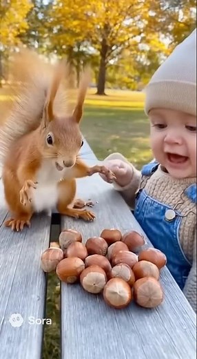 Grumpy Squirrel Goes Wild After Kid Takes Its Nuts #soralife #kids #funnyanimals #squirrel #wildlife