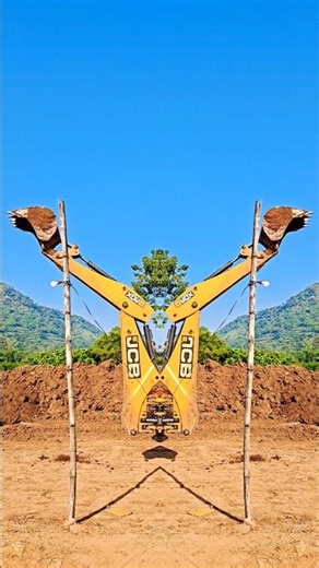 Crazy 3DX JCB machine #stunt 💯😎🔥#jcb #jcbvideo #tractor #excavator #bulldozer #backhoe #cartoon #dj