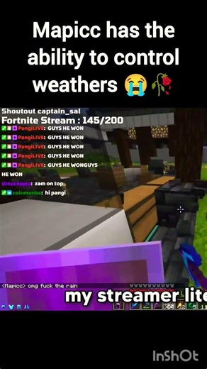 Mapicc has the ability to control weathers ✌️🥀 Minecraft Unstable Smp #shorts #memes