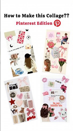 How to make *COLLAGE* in Pinterest 🎀🫶🏻#explorepage #pinterestinspired #aesthetic #fypage #viralvideo