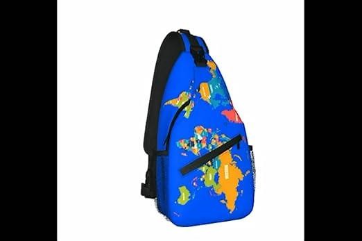 World Map Sling Bag Crossbody Backpack for Women Men