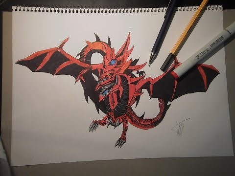 Drawing Slifer, the sky Dragon from Yu-Gi-Oh! | Oristous Official