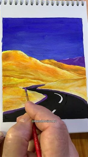 A Road in the Desert 🎨 Acrylic Painting