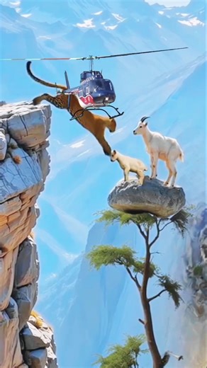 "Lion vs Cliff Goat = Pure Athletic Explosion 💪🦁"