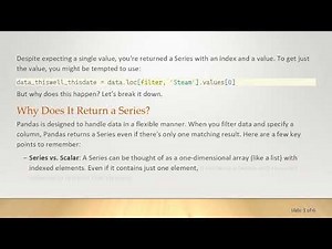 How to Return a Cell Value from Pandas Instead of a Series?