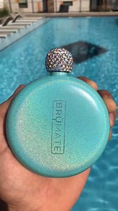 The most fashionable flask in the world is finally here. Holographic glitter finish, rhinestone lid, 5oz capacity. Tailgate in style, Buy Now: https://www.brumate.com/collections/glitter-flask | BrüMate