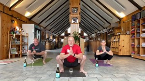Take a deep breath, pour yourself a glass of Lakewood wine and join us for Wine Yoga led by power yogi Mike Meleski. We'll explore a Wine Bar flow with our 2019 Bubbly Candeo; all levels of wine lovers welcome. | Lakewood Vineyards