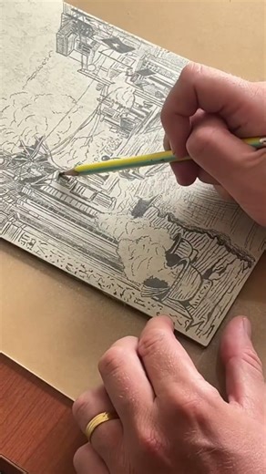 Drawing an image directly onto linoleum for a linoprint! ✍️✏️ #drawing #linocut #shorts #artist