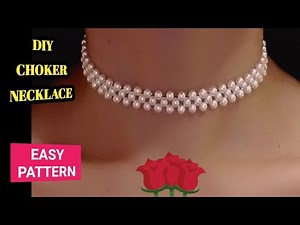 PEARL BEADED CHOKER NECKLACE || DIY|| JEWELRY MAKING💟