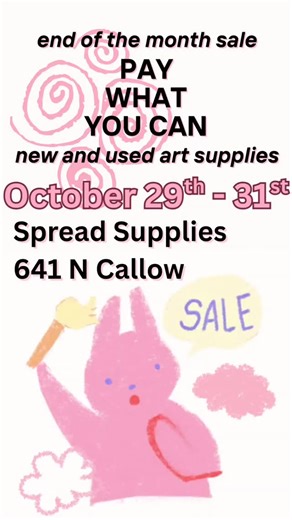 Regardless of your reason, you're welcome to shop the pay what you can sale. Furloughed? Come by. Strapped for cash? Come by. Lost your SNAP benefits? Come by. Broke college student? Come by. Small business owner feeling the weight of our current economic climate? Come by. Everyone needs support right now. Everyone needs art supplies. Come shop the sale, Wednesday, Thursday, Friday 11am-6pm. Come visit Spread Supplies, Kitsap's only new and used art supplies. We are intentional about making art 