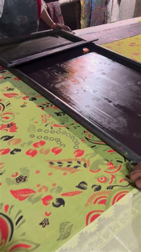 Sri Mahalakshmi Textiles Printing on Instagram: "Grace woven with art, perfected through screen printing #saree #screenprinting #art"