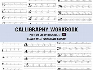Modern Calligraphy Workbook: Lettering Practice Sheets, Procreate Brush (digital Download) - Etsy