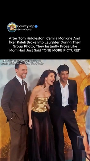 Tom Hiddleston, Camila Morrone & İlker Kaleli turned into NPCs mid-photo 😂📸 #TomHiddleston