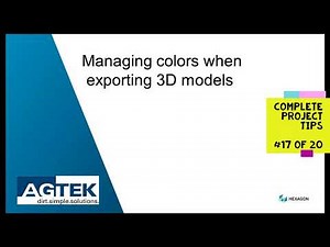AGTEK TechTips across a project : #17 Manage Export Colors when exporting models