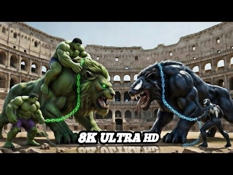 “Red Hulk & Lion 🆚 Venom Lion Ultimate Arena Battle Fight”