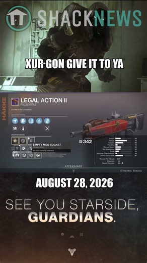 Xur's Location & Wares - Destiny 2 - August 28, 2026 #xur #destiny2 #bungie
