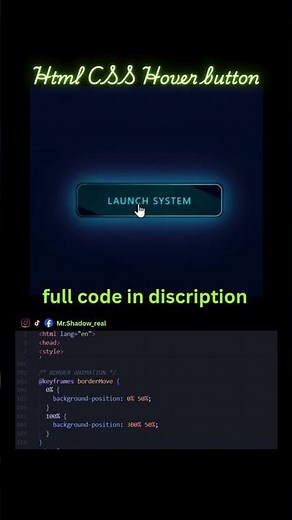 🔥 Animated Button with Hover Effects using HTML & CSS