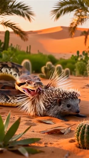 뱀의 습격, 고슴도치가 반격! Snake Attacks, Hedgehog Counters Brutally! 🐍🦔