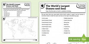 The World's Largest Oceans and Seas Worksheet
